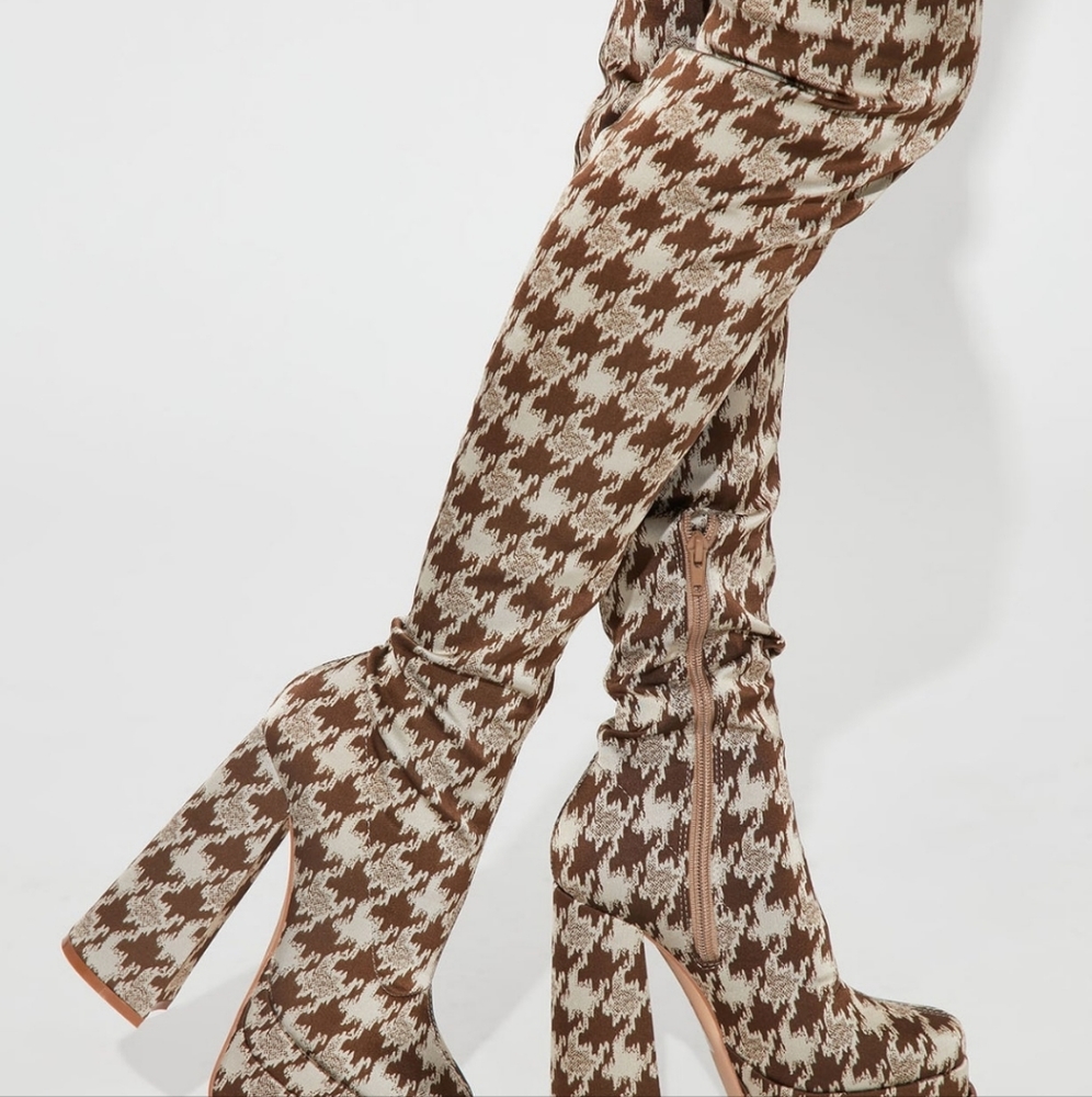 Brown over the knee boots
